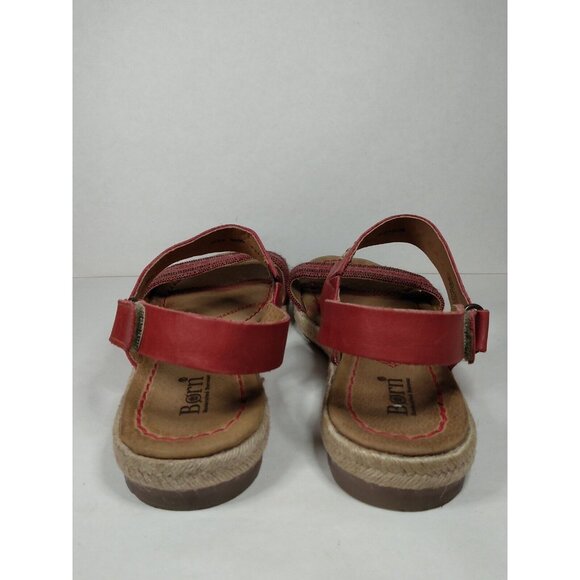 Born Women's  Size 8 Band Strappy Slingback Sandal Red Tapestry Espadrille - Picture 4 of 9